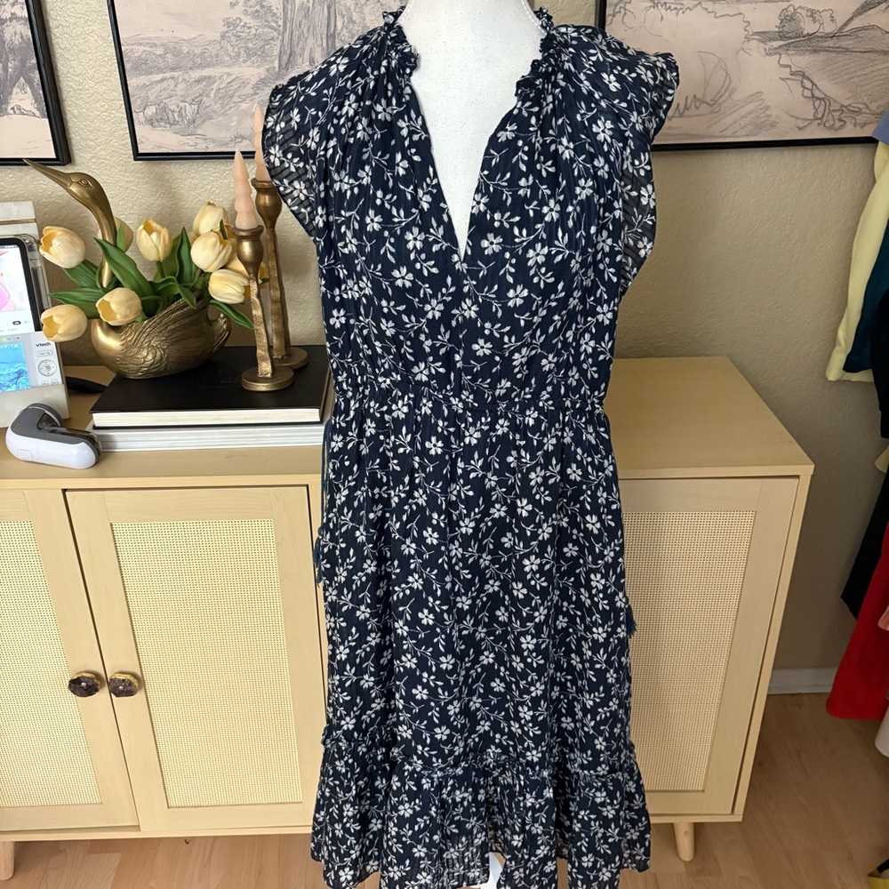 ULLA JOHNSON Floral Ruffle Dress Side‎ Tie